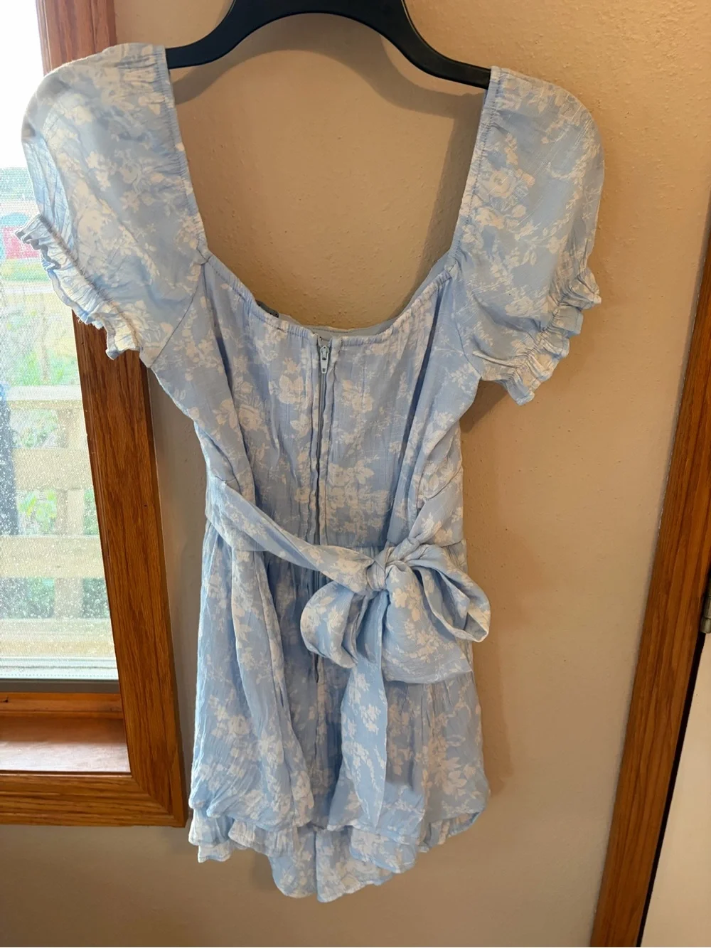 🤍Altar'd State Blue Puff-Sleeve Mini Dress - Picture 4 of 12